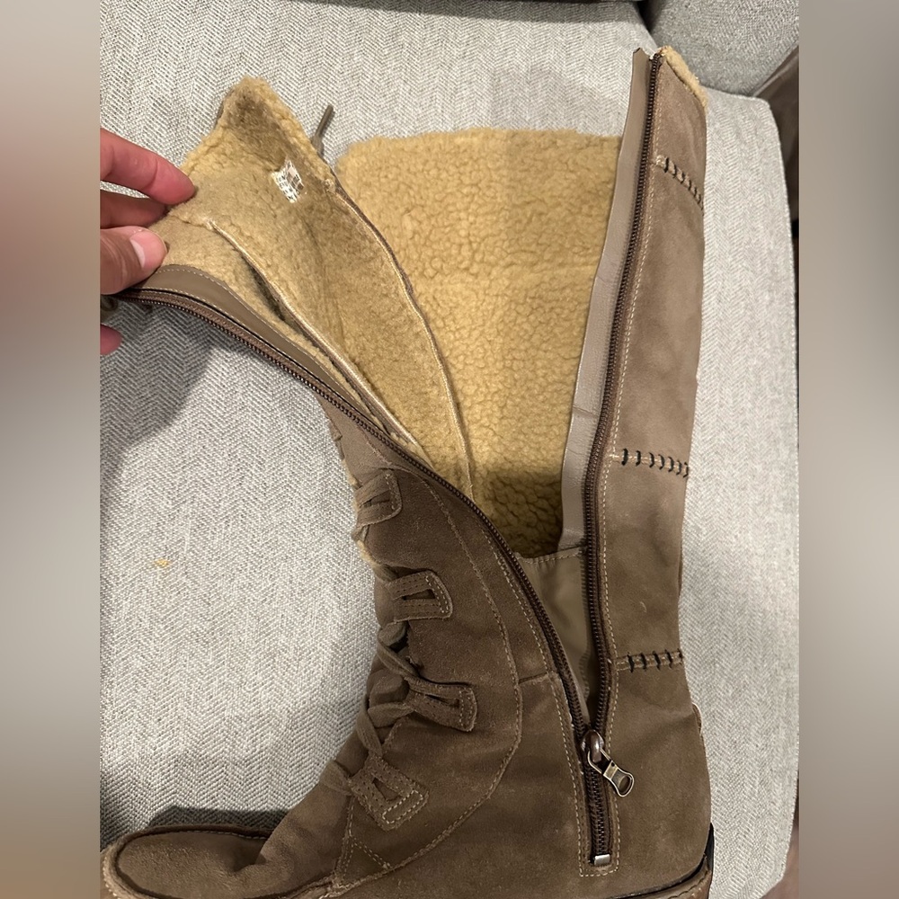 Timberland  Women’s Tall Boot Granby Leather Sherpa Waterproof Boots, Size 10 - Picture 10 of 12
